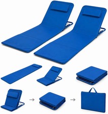 Set 2 Materassini Gonfiabili da Spiaggia con Schienale 147x47x41cm – Sdraio