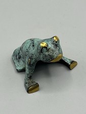 Alte Kleine Figur Frosch Bronze Messing Patiniert Gluttöter Baller Bosse Ära