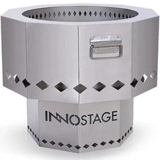 INNO STAGE Stainless Fire Pit with Portable Carrying Storage Bag, Patented Sm...