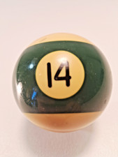 Vintage Crystalate 2 1/4" Billiard Stipped Green 14 Pool Ball Replacement Ball