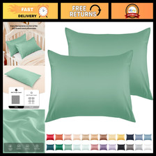 Soft 100 Cotton Toddler Pillowcase Set of 2 - 600 Thread Count, Breathable Trav