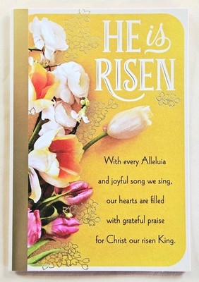 Happy Easter ''He Is Risen'' / Greeting Card Large Format  (+ Envel 8x5,5'')