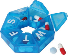 Weekly 7-Day Pill Case, Medicine Planner, Vitamin Organizer Box, Travel Pill P