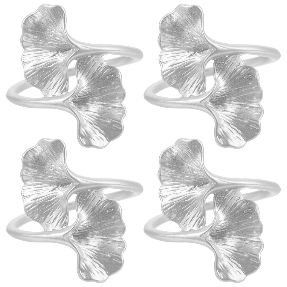 4 Pcs Allacciatovaglioli Anello Portatovagliolo Anelli Di Metallo Da Pranzo - Immagine 2 di 4