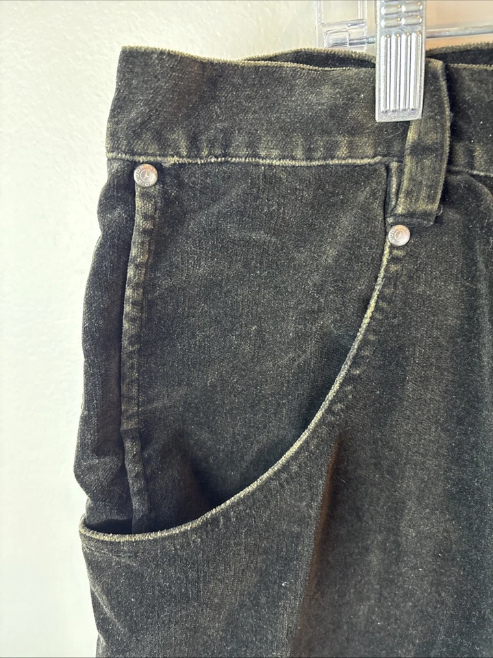 Calça de veludo Nike Air Jordan Y2K preta folgada tamanho 42x34 duas 3 pernas largas - Imagem 4 de 4