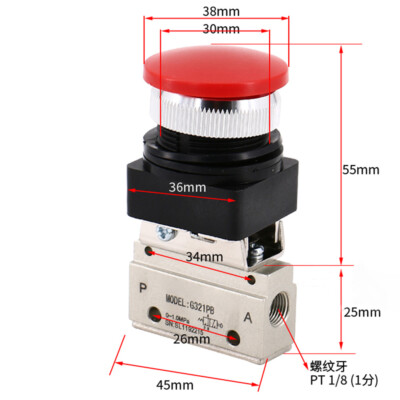 For STNC 2-Position 2-Way G321PB Mechanical Valve Hand Pushbutton Switch