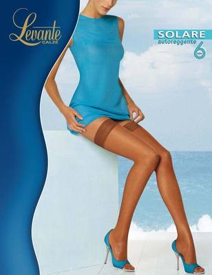 Levante Damen Solarstrumpfhose 6 DEN selbsthaltende Socken - nackte Spitze
