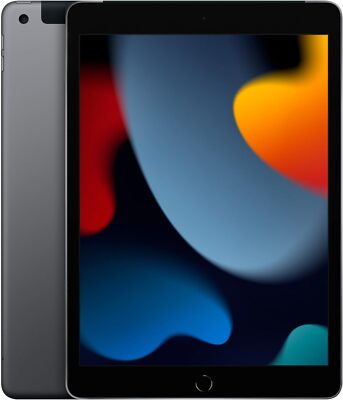 (Wi-Fi + Cellular) 2021 Apple iPad 9th Gen A2602 64GB Space Gray 10.2'' - A GRADE