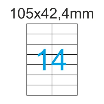 Etiketten 105x42,4 mm 140 Stück 10 Blatt A4 Luma Vielzweck Aufkleber 105x42 weiß