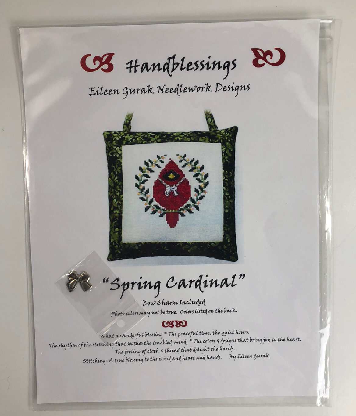 Handblessings Eileen Gurak Spring Cardinal Cross Stitch Chart With