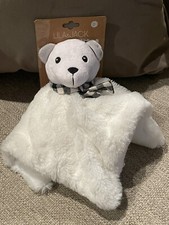 Lila  Jack Polar Bear Lovey White Baby Security Blanket Scarf Black  White