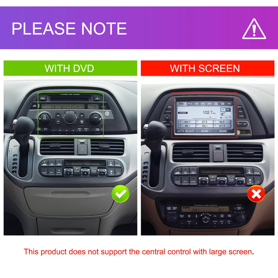 Radio de coche 8 núcleos 4+64G Android CarPlay para Honda Odyssey 2005-2010 GPS DSP alta resolución Foto 2 de 4