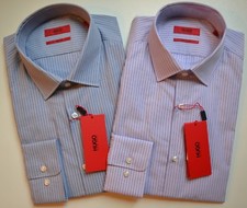 NWT HUGO Red Label By Hugo Boss Sharp Fit Long Sleeve Striped Dress Shirt