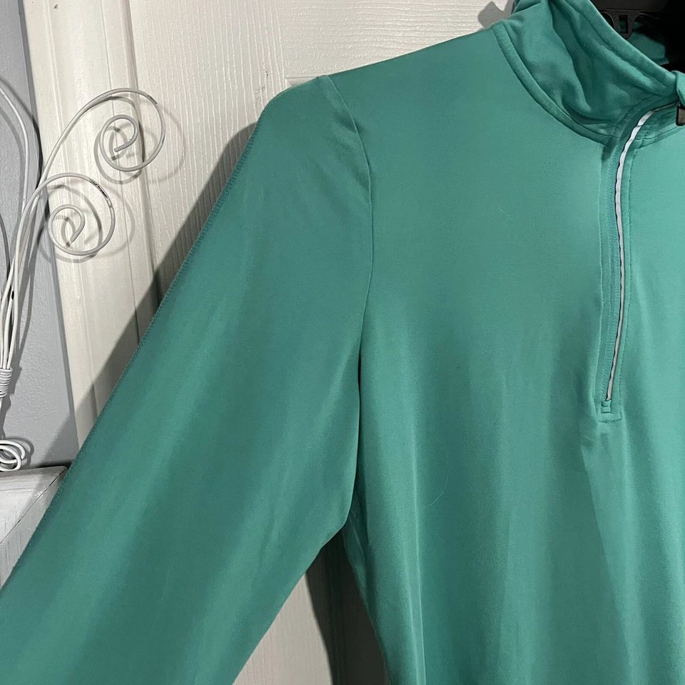 Chaqueta deportiva para correr deportiva Cascade con media cremallera para mujer talla M verde azulado medio Foto 2 de 4