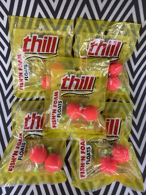 Thill 1'' Round Fish'n Foam Clip Floats Fishing Bobbers (5 Packs!) FAST SHIP!