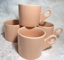 SET/4 EXTREMELY RARE STUDIO NOVA CONTEMPO APRICOT COFFEE MUGS CUPS HELENA UGLOW