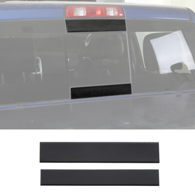 Rear Window Trim Sticker Cover Bezel Exterior For Dodge Ram 1500 2010-15 Carbon