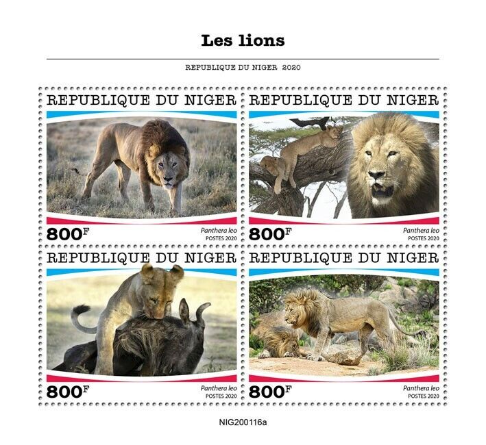 Niger Wild Animals Stamps 2020 Max 65% OFF MNH Cats 4v Big Fauna Lion Lions Directly managed store