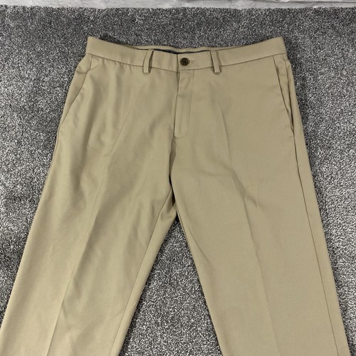 Haggar Pants Mens 36 Brown Khaki In Motion Straight Rambler Stretch Casual 36x30 | eBay