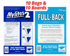 10 Mylites 2 Mil Mylar Comic Book Bags (Standard Size) and Boards Full Back 35PT