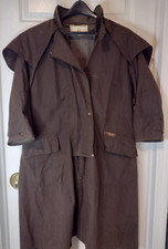 Vintage Driza Bone Riding Coat Womens Sm Uk Sz 6 Brown Waxed Cotton Full Length