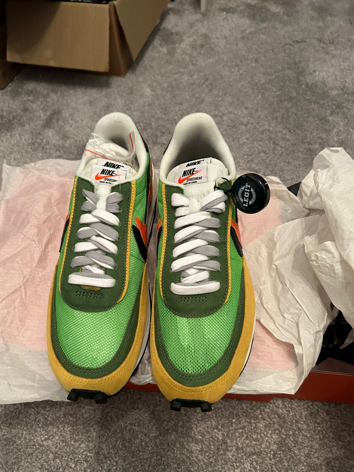 SACAI X NIKE Taglia UK 6 5 Nike LDWaffle x Sacai verde gusto 2019