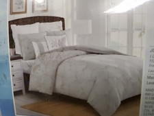 Design Coastal Life Coral Waters TWIN Duvet Cover  Sham Set Gray Cotton