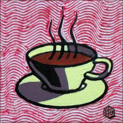 Red Coffee Cup Accent & Decor Tile Beaman Cole Art BCA003AT