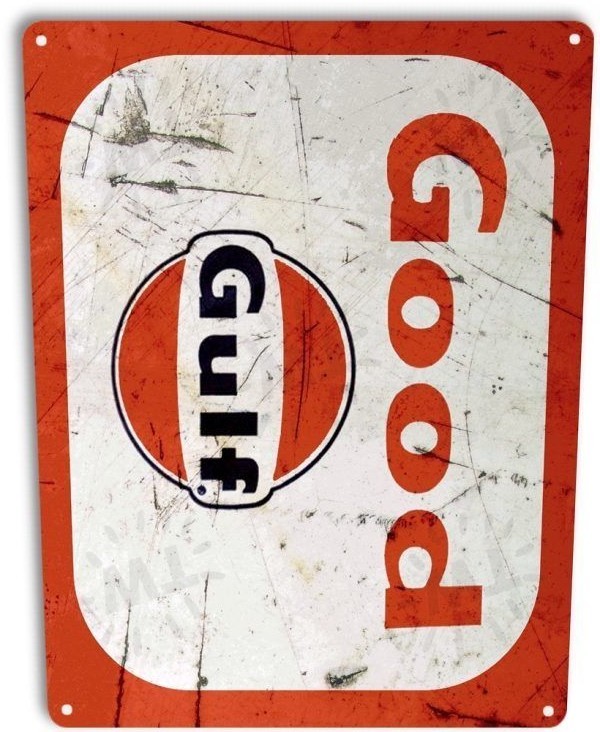 Gulf Good Gas Motor Oil Garage Service Retro Vintage Wall Decor Metal ...