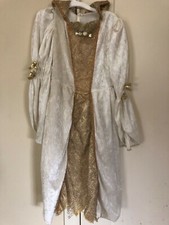 RUBIES FANCY WHITE  GOLD DRESS UP COSTUME PRINCESS FAIRY GIRL MED 8-10