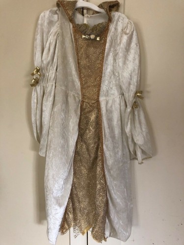 RUBIES FANCY WHITE & GOLD  DRESS UP COSTUME PRINCESS FAIRY GIRL MED 8-10