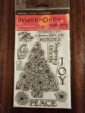 NIP Powerpoppy By Mercella Hawley Botanical Tree Acryclic Stamp 6x4 Inches