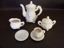 Miniature Bisque Porcelain Tea Set - 8 Pieces Made In China