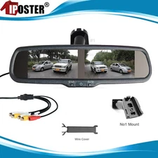4.3" Dual Screen Car Rear View Mirror Monitor No1 Bracket 4ch Av In For Toyota