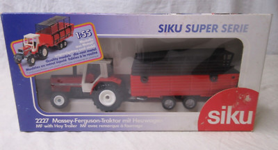 Siku Super Series Massey Ferguson Tractor with Hay Trailer 1:55 #2227 HTF