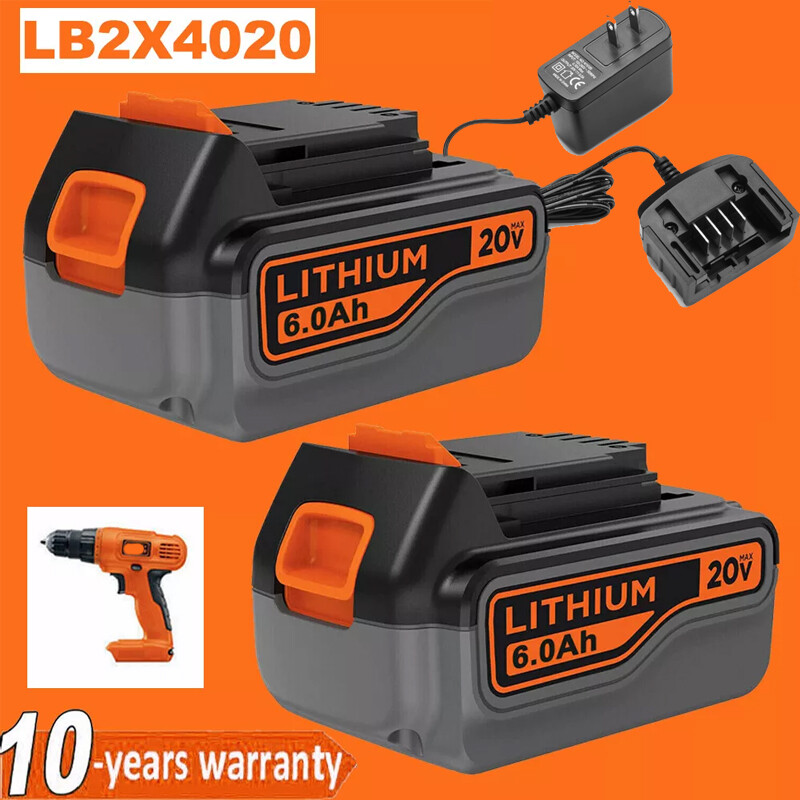 Black and Decker 20V MAX LBXR20 LB20 Battery and Charger Pack