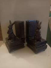 Ferma Libri Coppia Metallo Coniglio Epoca
