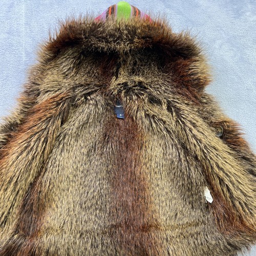 Gap Kids Medium Multi Color Knit sweater Vest Fux Fur lining & hoodie Tribal - Picture 5 of 9