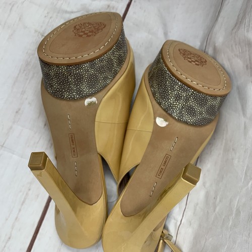 Vince Camuto Plateau Heels Slingback Lackleder Sandale 9M Leala hellbraun Tier - Bild 9 von 24