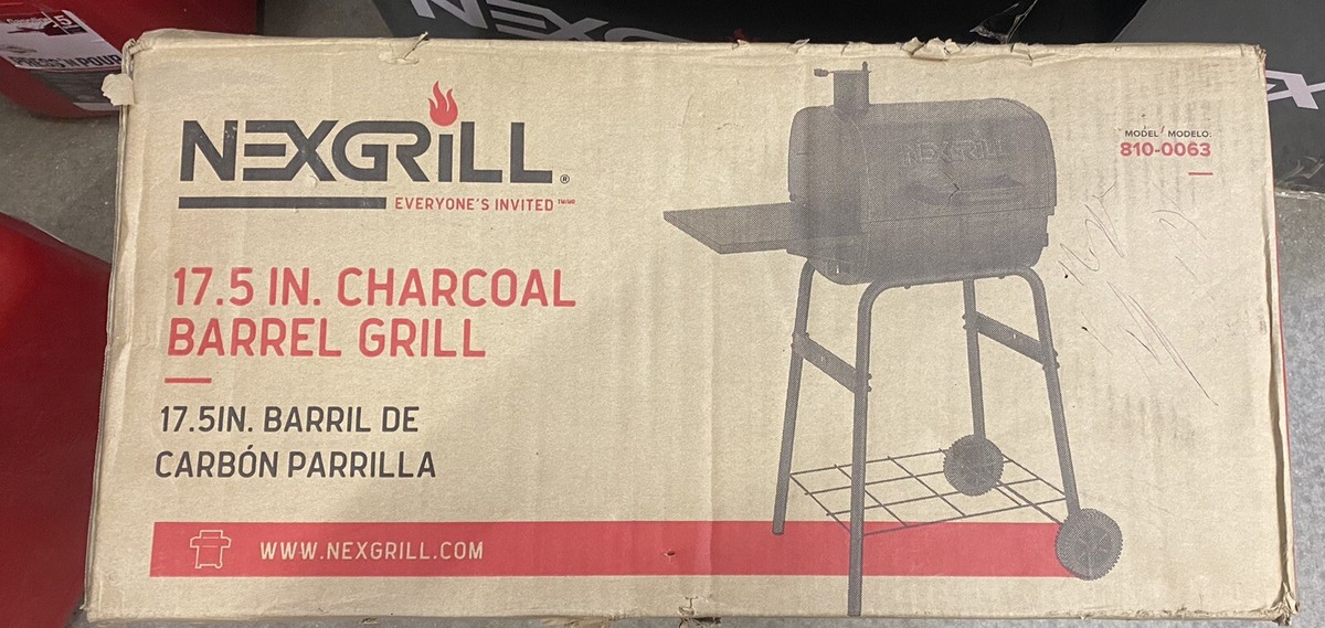 Nexgrill Charcoal Barrel BBQ Grill with Side Shelf, Barbecue Grill!!