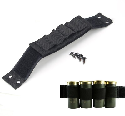 Shotgun Shell Holder Black 4 Round Holder Strap Kit 12GA /20GA
