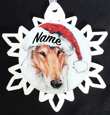Santa Smooth Collie Dog Breed Personalized Christmas Ornament