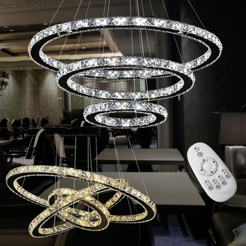 96W LED Hängeleuchte Pendelleuchte Design Kreis Ring Deckenleuchte Lampe Dimmbar - Bild 1 von 12