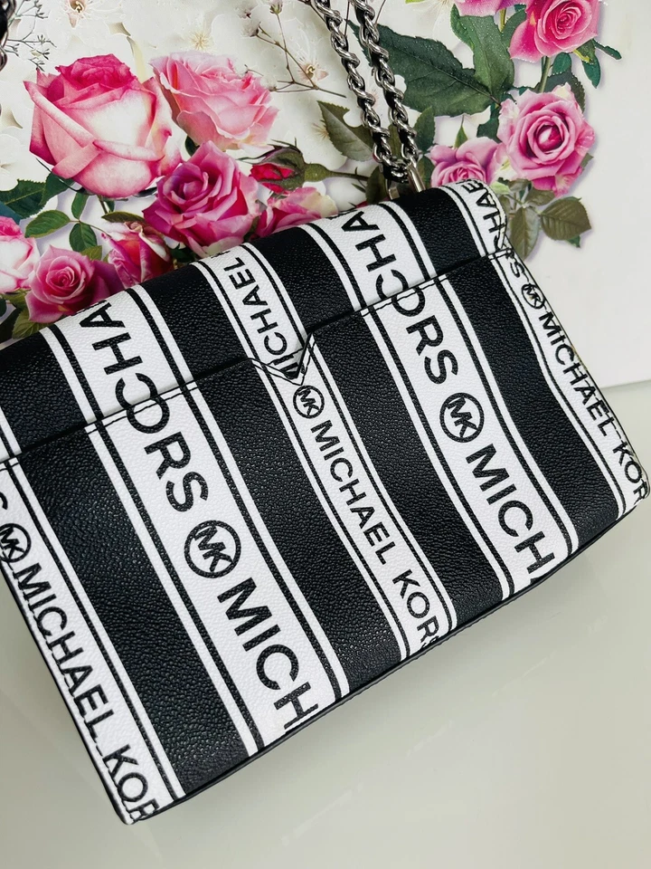 Michael Kors Schultertasche schwarz/weiß Leder - Bild 4 von 4