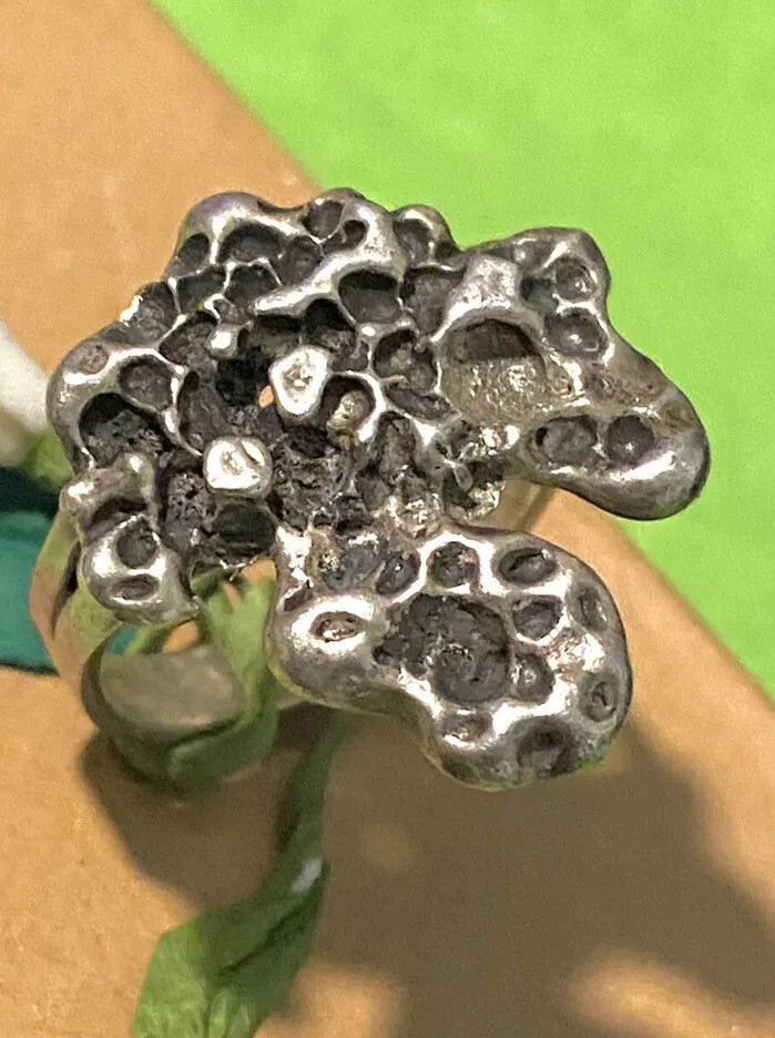 Artisan Sculpted Mushroom Outcropping Cluster Sterlin… Gem