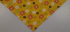 Dog Bandana/Scarf, Tie On, Gold, Daisies, L