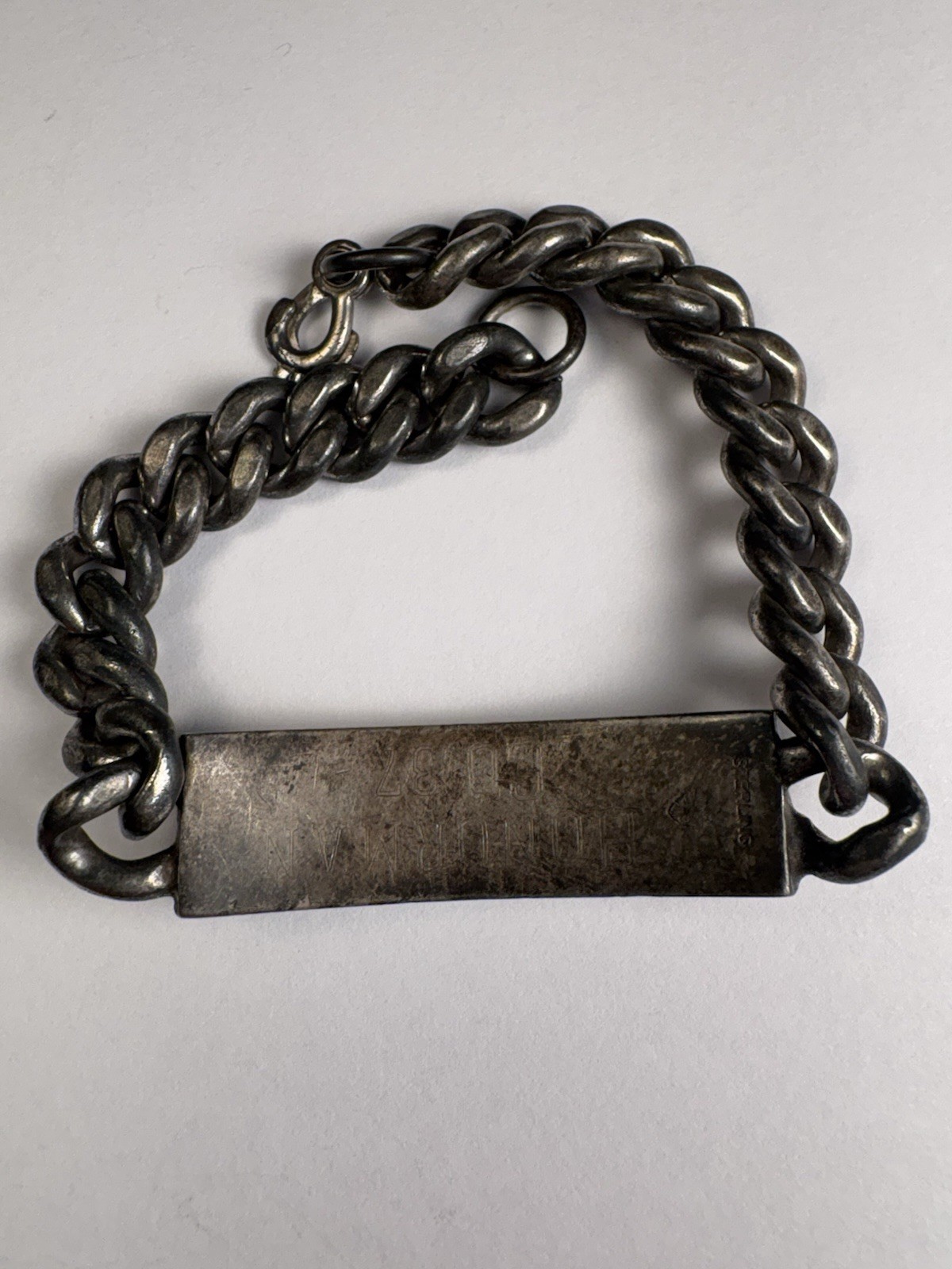 STERLING SILVER BRACELET SOLID HEAVY NAVY HONORAR… - image 2