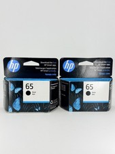 NEW 2-PACK Genuine HP 65 Black Ink Cartridge Exp 07/2027 - NEW SEALED