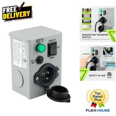 15 Amp 120V Generator Transfer Switch with Green Indicator Light for Easy Use
