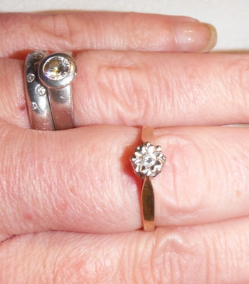 Vintage 1970 Gold Diamant Solitär Ring Kathedrale Fassung - Geschenkfertig - sehr guter Zustand